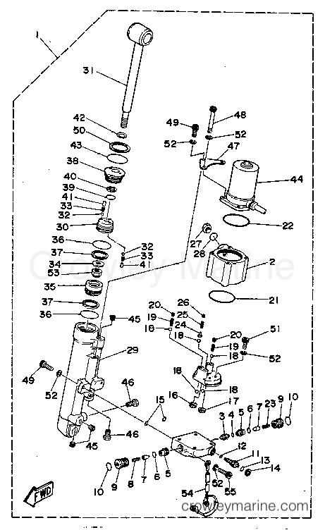 Yamaha Motors C40MSHR - POWER TILT ASSEMBLY