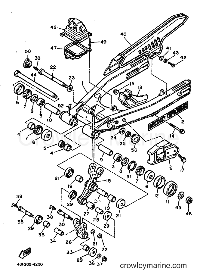 1986 Dirt Bike XT600 - XT600 (43F) [999] - REAR ARM