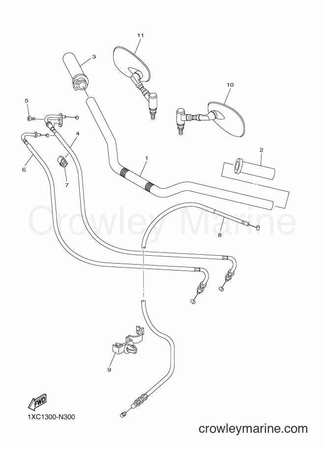 Yamaha Motors XVS950CU (2DE3) [050] - STEERING HANDLE & CABLE