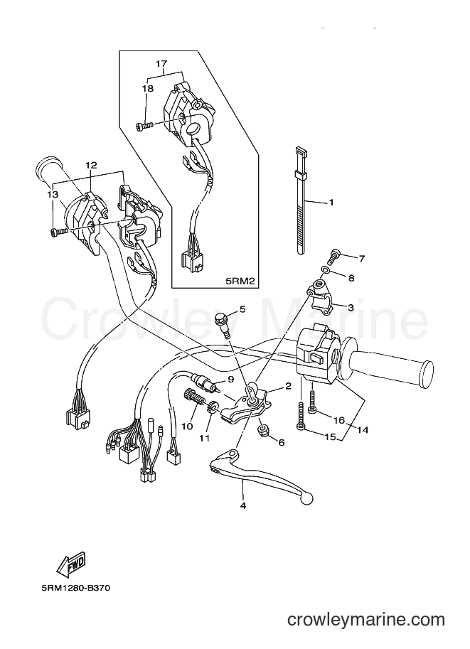 2004 Dirt Bike XTZ125E - XTZ125E (5YM3) [010] - HANDLE SWITCH & LEVER