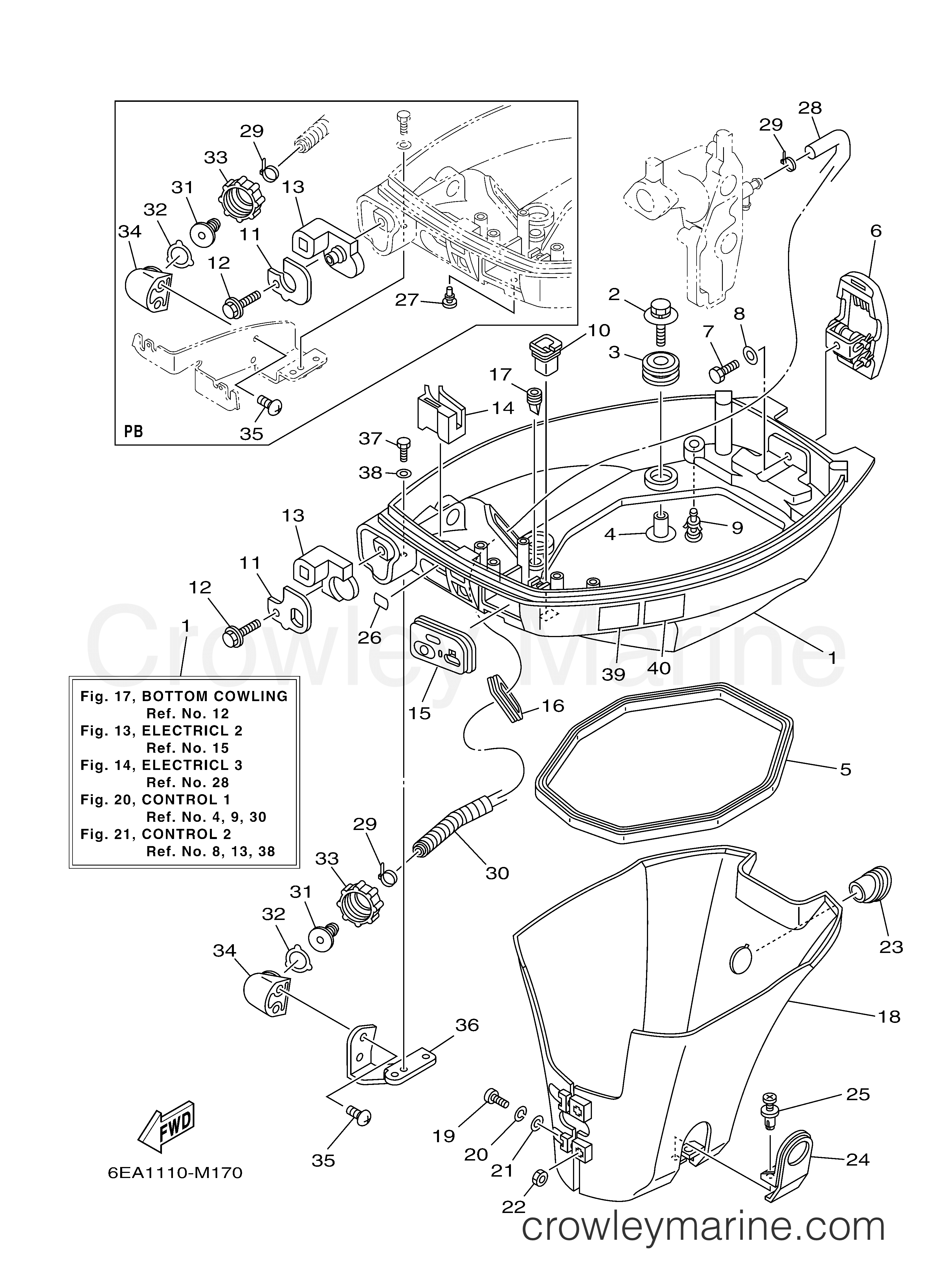 Yamaha Motors T9.9XPHB - BOTTOM COWLING