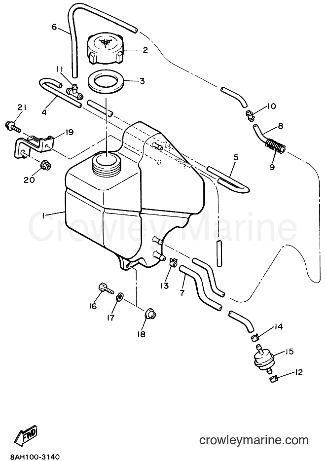 1995 Snowmobile CS340E - CS340E (8BE2) [020] - OIL TANK