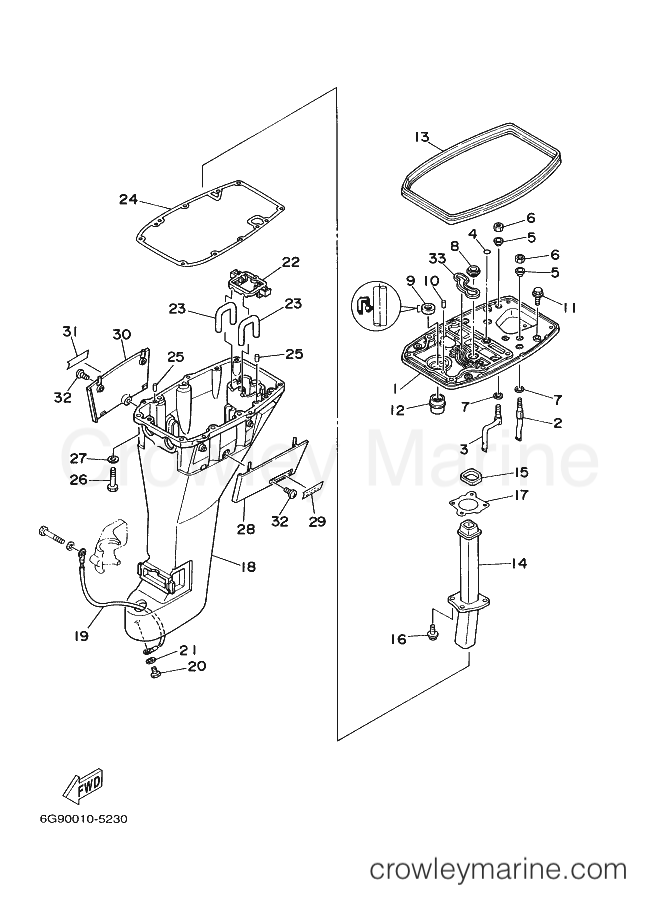 Yamaha Motors F8BM (6J7) [99A] - UPPER CASING