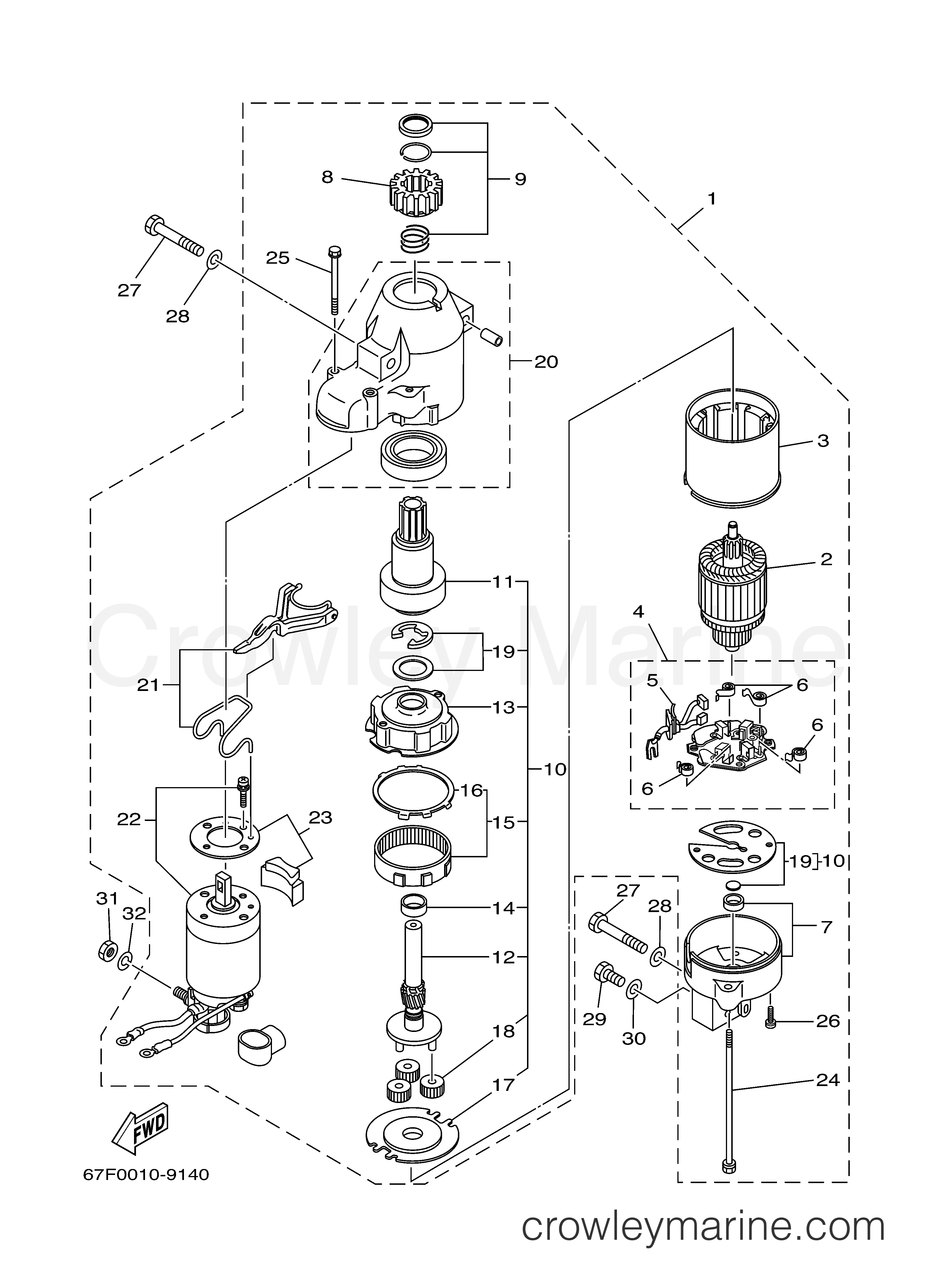 Yamaha Motors F80TLRY - STARTING MOTOR