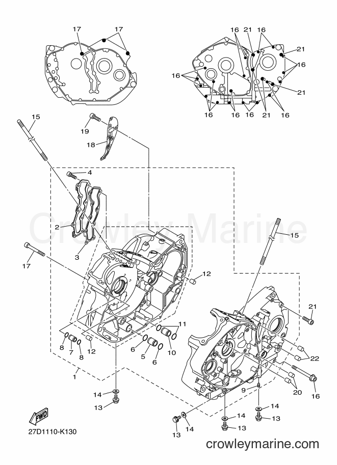 Yamaha Motors XVS13CB (1GP6) [010] - CRANKCASE