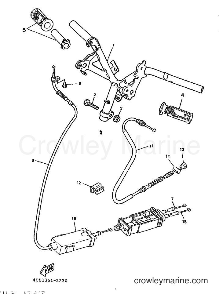 1995 Scooter YE80 - YE80 (4MU3) [999] - STEERING HANDLE & CABLE