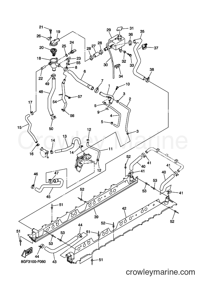 2007 Snowmobile RS10S - RS10S (8GF3) [020] - RADIATOR & HOSE