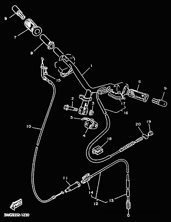 2001 Scooter CY50R - CY50R (3WG9) [010] - STEERING HANDLE & CABLE