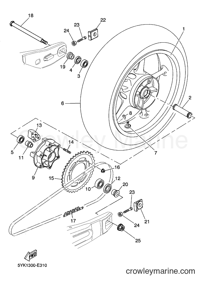 Yamaha Motors MT03 (5YK4) [020] - REAR WHEEL