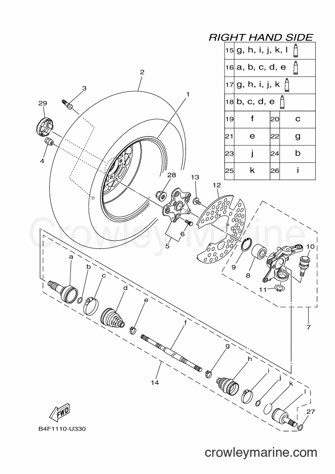 Yamaha Motors YFM700FWAD (B4F2) [010] - FRONT WHEEL 2