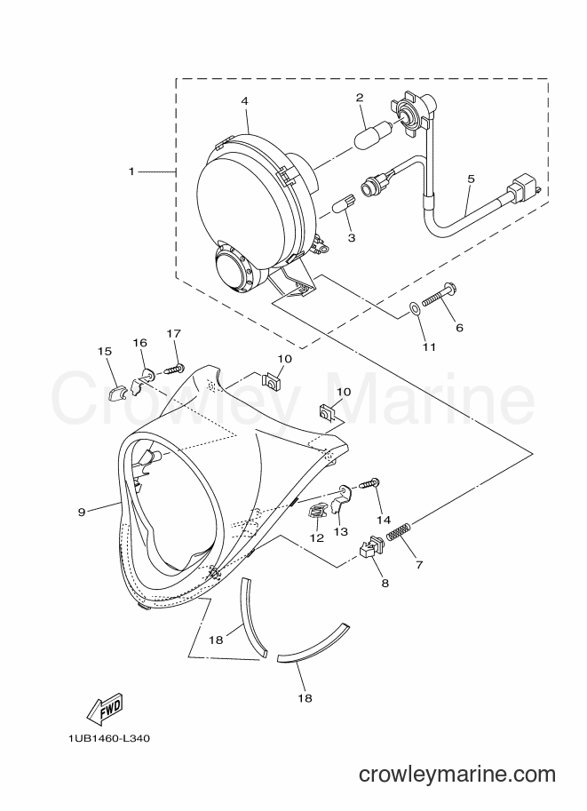 Yamaha Motors AF115C (1UB6) [010] - HEADLIGHT