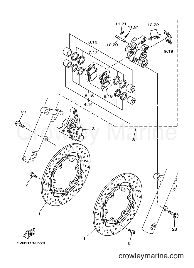 Yamaha Motors XV1700A (5VNT) [010] - FRONT BRAKE CALIPER