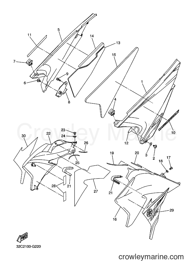 2008 Dirt Bike WR250X - WR250X (32C6) [010] - SIDE COVER