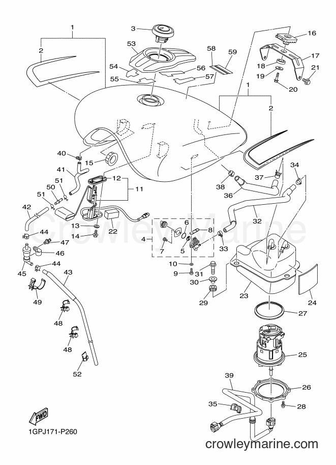 2015 Cruiser XVS1300CU - XVS1300CU (1GPJ) [010] - FUEL TANK