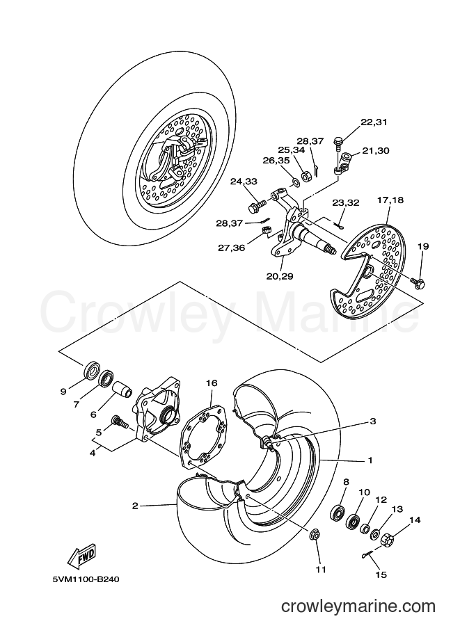 Yamaha Motors YFS200 (5VM4) [010] - FRONT WHEEL