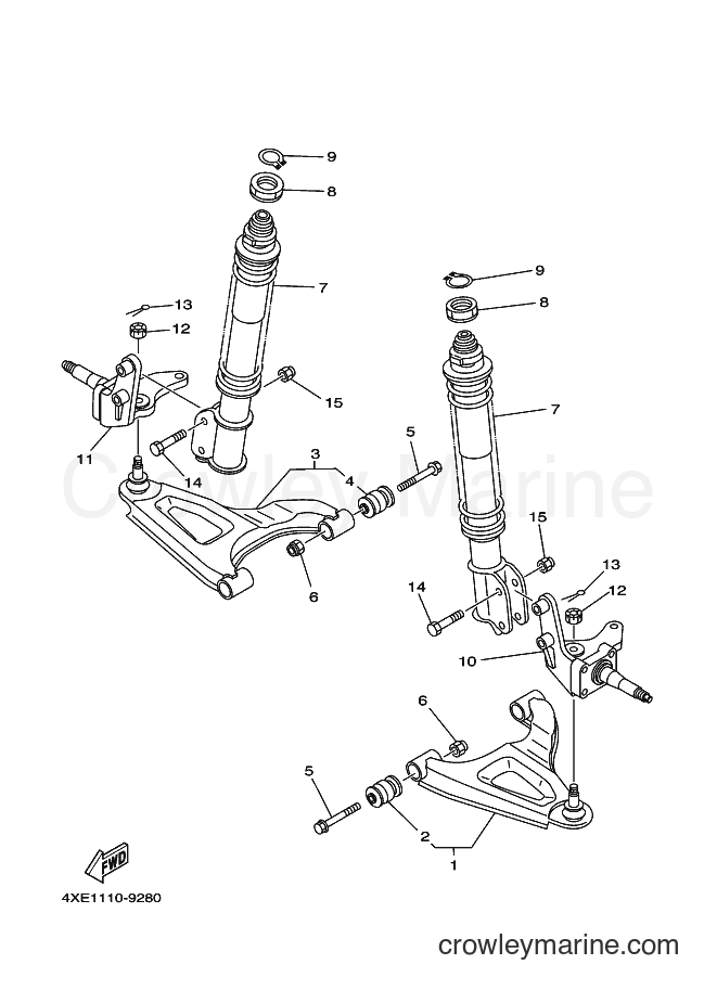 2000 ATV YFM250 - YFM250 (4XE7) [010] - FRONT SUSPENSION & WHEEL