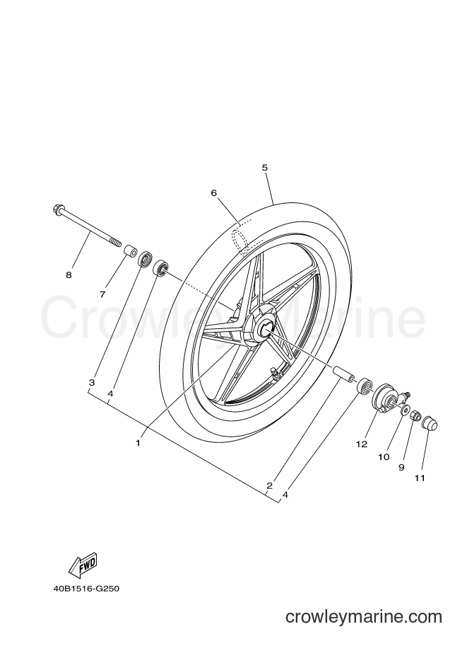 Yamaha Motors T110C (40B2) [010] - FRONT WHEEL