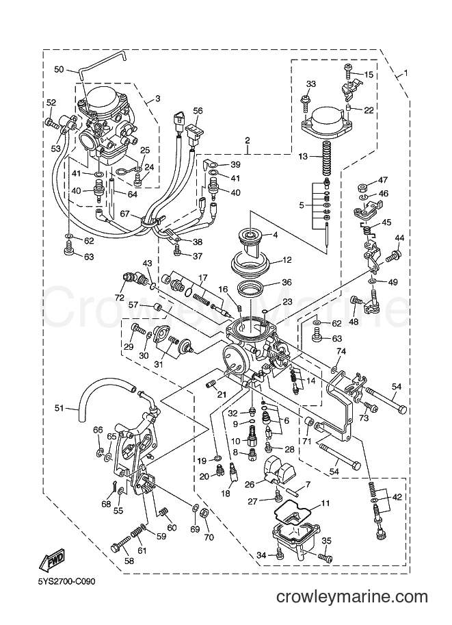 Yamaha Motors XVS1100 (5PBB) [100] - CARBURETOR