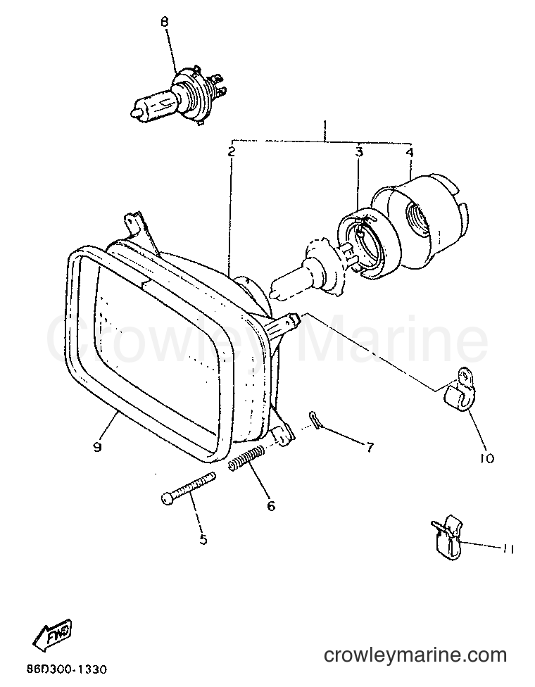 Yamaha Motors BR250TF (86D4) [010] - HEADLIGHT