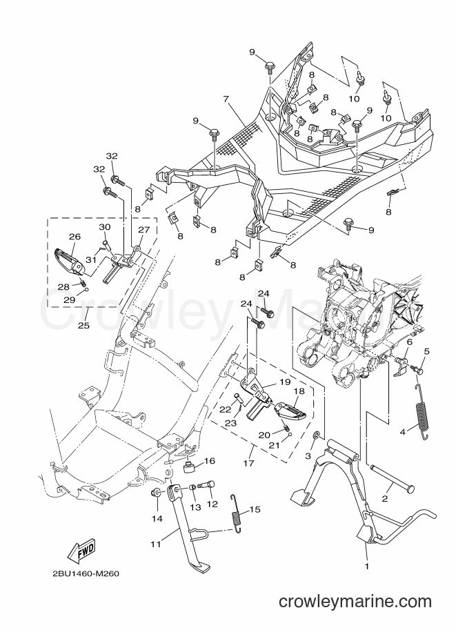 2014 Scooter AF115FX - AF115FX (2BU2) [010] - STAND & FOOTREST