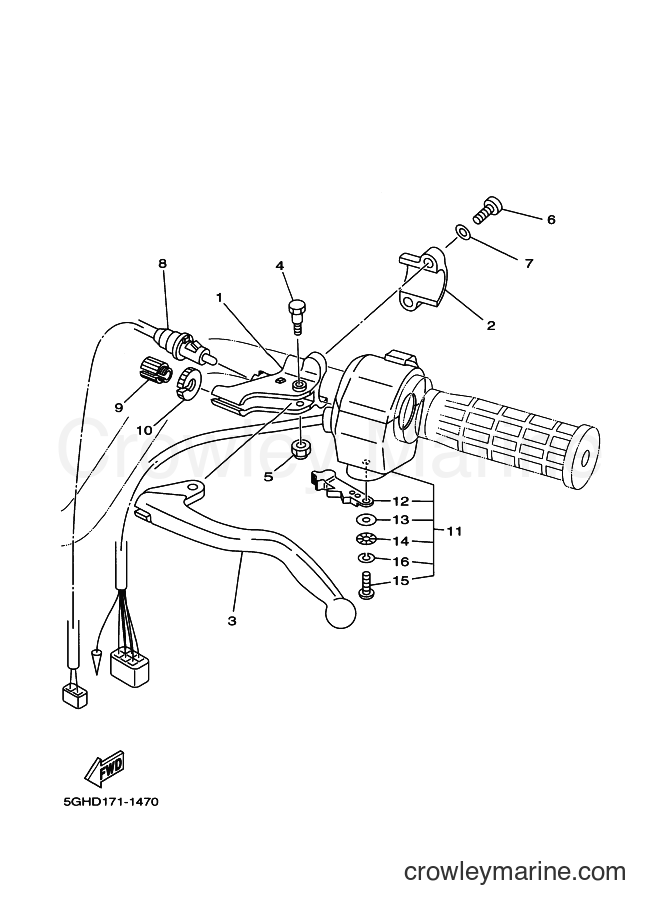 Yamaha Motors YFM400A (5HA8) [010] - HANDLE SWITCH & LEVER