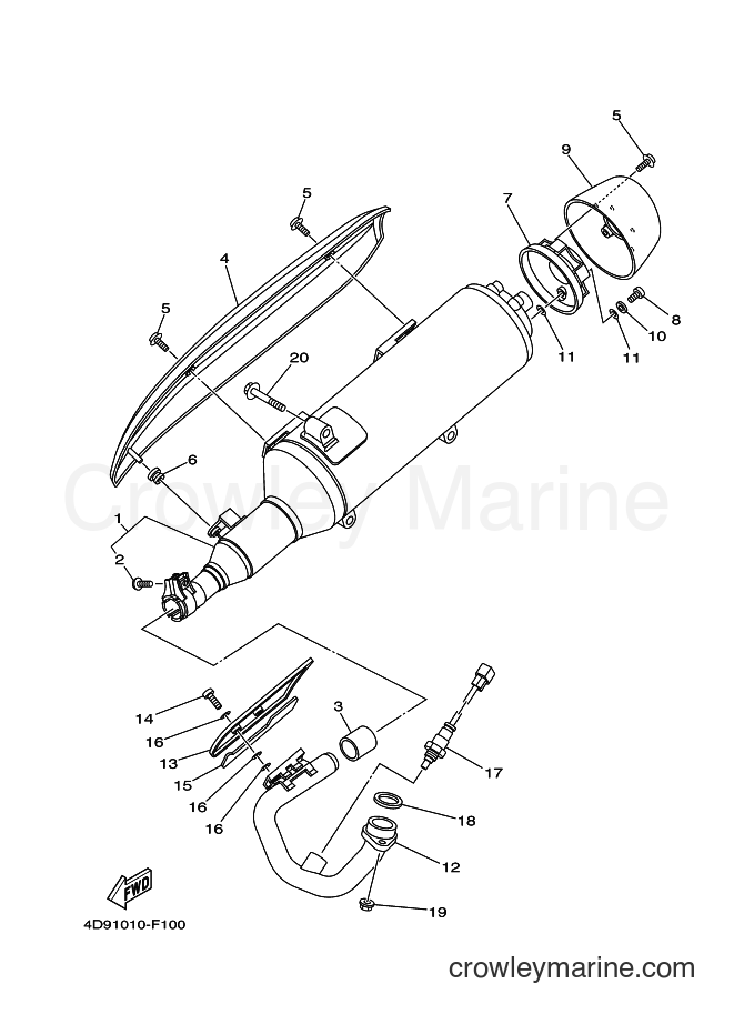 2014 Maxi-Scooter YP250 - YP250 (4D96) [010] - EXHAUST