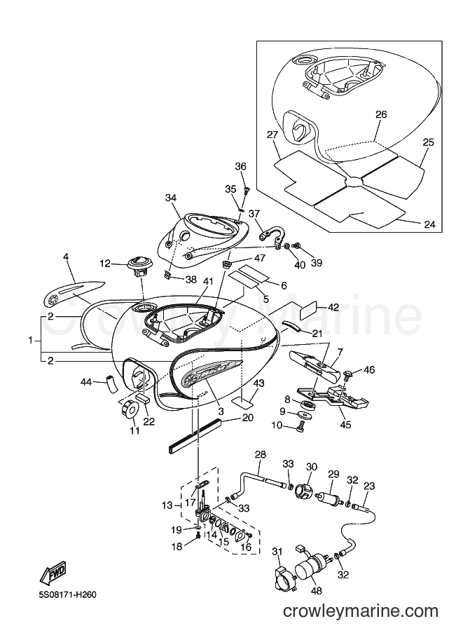 2009 Cruiser XVS1100AT - XVS1100AT (5S08) [010] - FUEL TANK