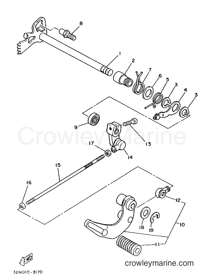 1989 Cruiser XV250 - XV250 (3DN2) [010] - SHIFT SHAFT