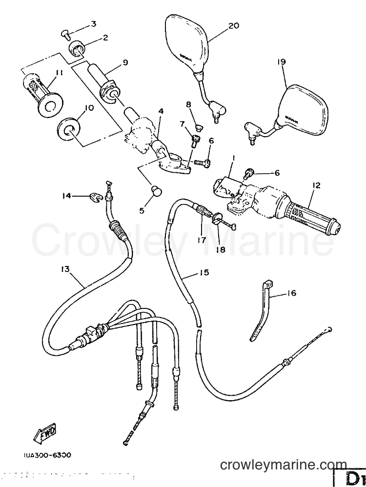 Yamaha Motors RD350LC (1XE) [999] - STEERING HANDLE & CABLE