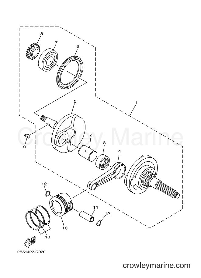 2005 Scooter AT115C - AT115C (2B52) [010] - CRANKSHAFT & PISTON