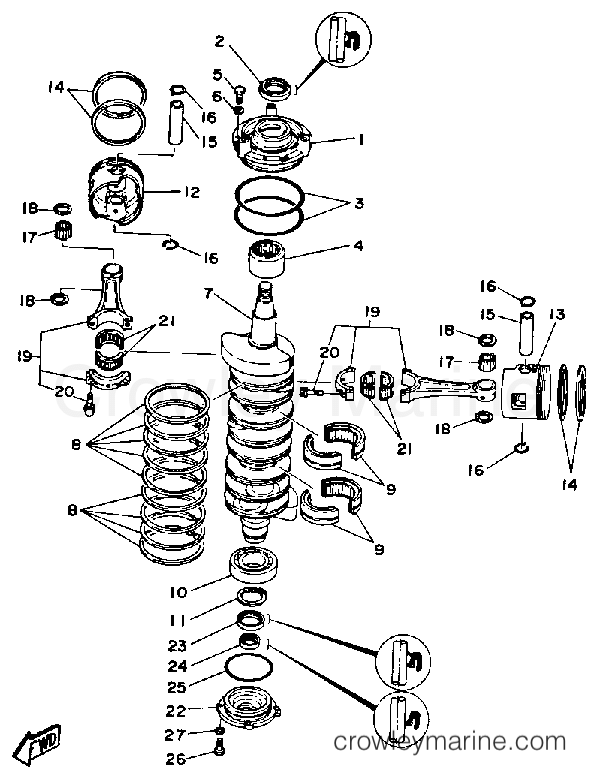 Yamaha Motors L150ETXH - CRANK PISTON