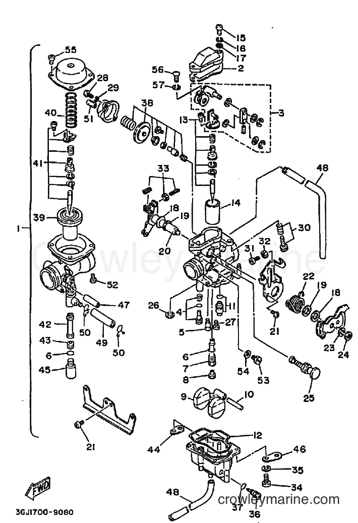 1990 Dirt Bike TT350 - TT350 (3GJ2) [010] - CARBURETOR