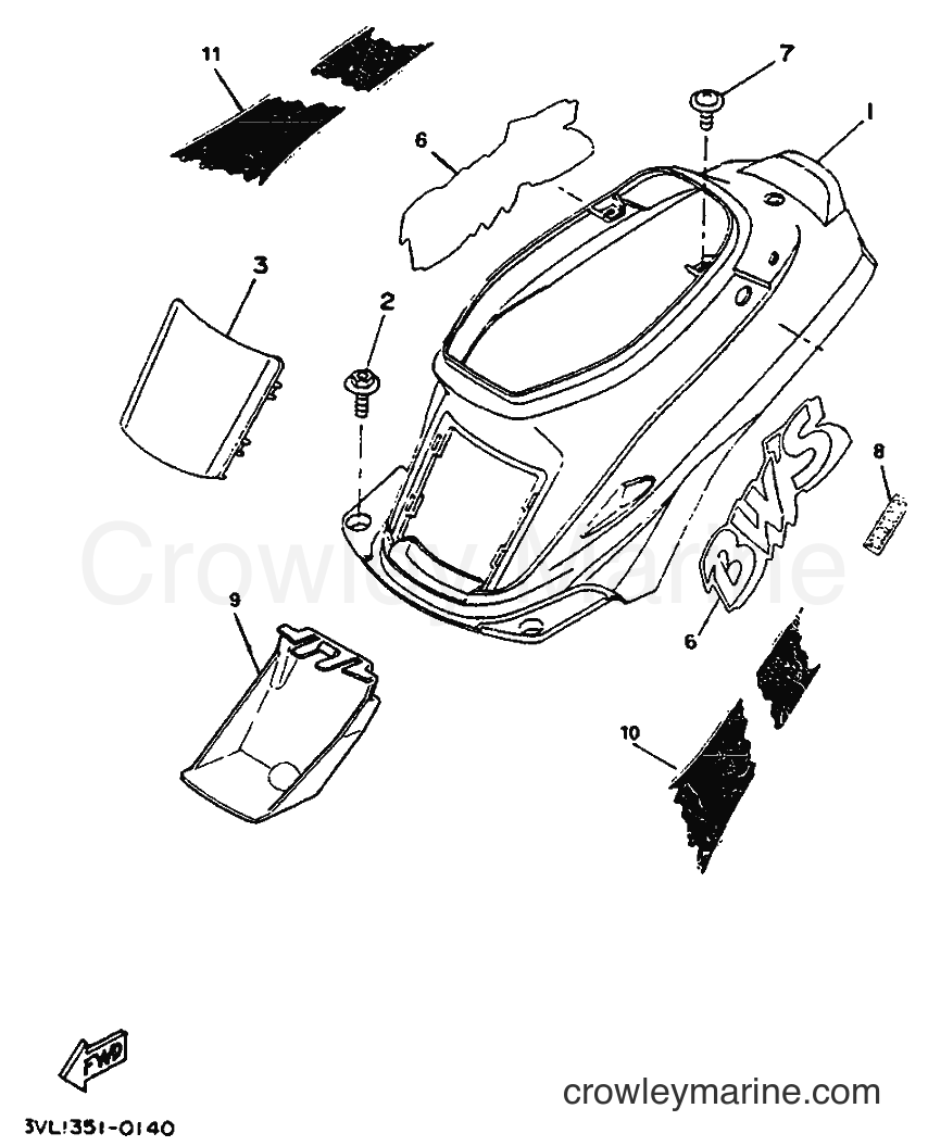 1995 Scooter CW50 - CW50 (4BX6) [999] - SIDE COVER 2
