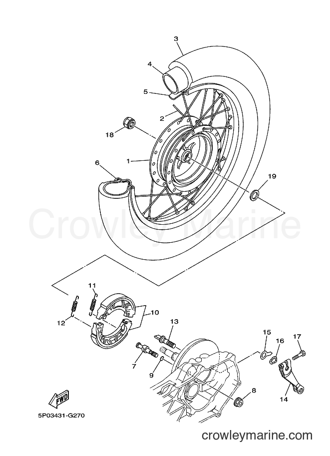 2012 Scooter AT125F - AT125F (1DC2) [010] - REAR WHEEL FOR SPOKE WHEEL