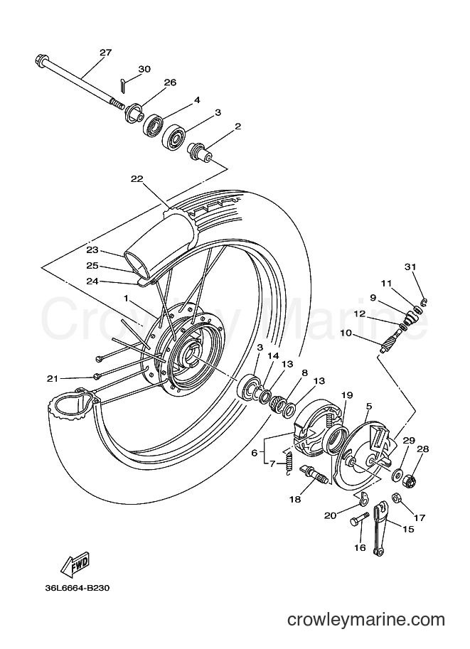 2003 Street Bike RX100T - RX100T (36L6) [010] - FRONT WHEEL