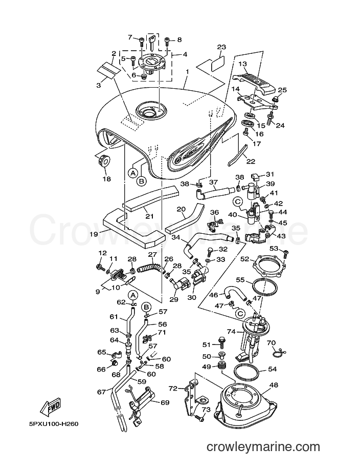 2009 Cruiser XV1700PC - XV1700PC (5PXU) [010] - FUEL TANK