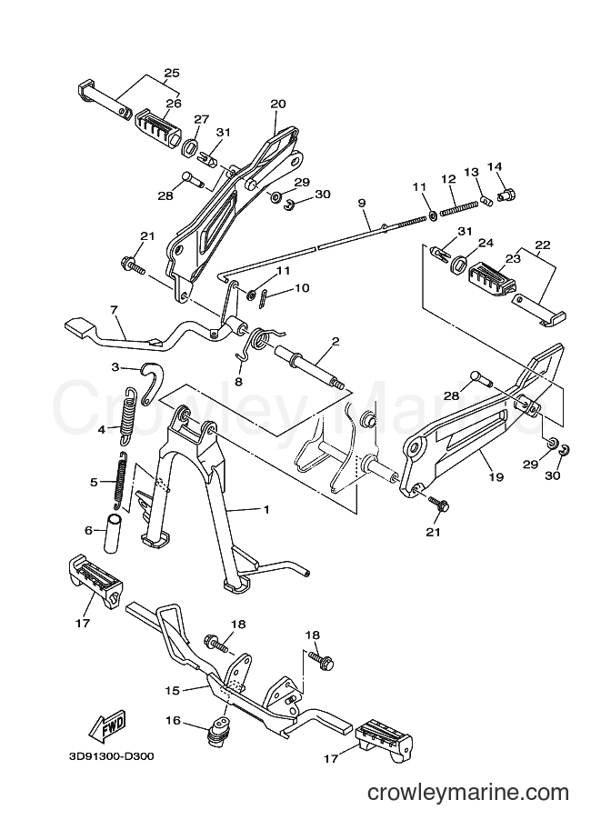Yamaha Motors YBR125ED (3D96) [010] - STAND & FOOTREST