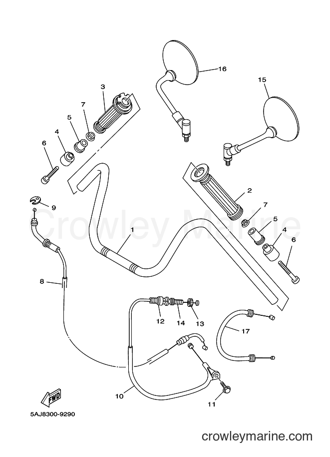Yamaha Motors XV125S (5AJF) [010] - STEERING HANDLE & CABLE