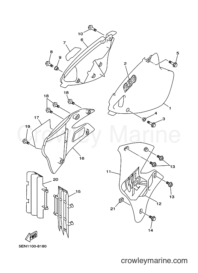 Yamaha Motors WR250Z (5EN2) [010] - SIDE COVER