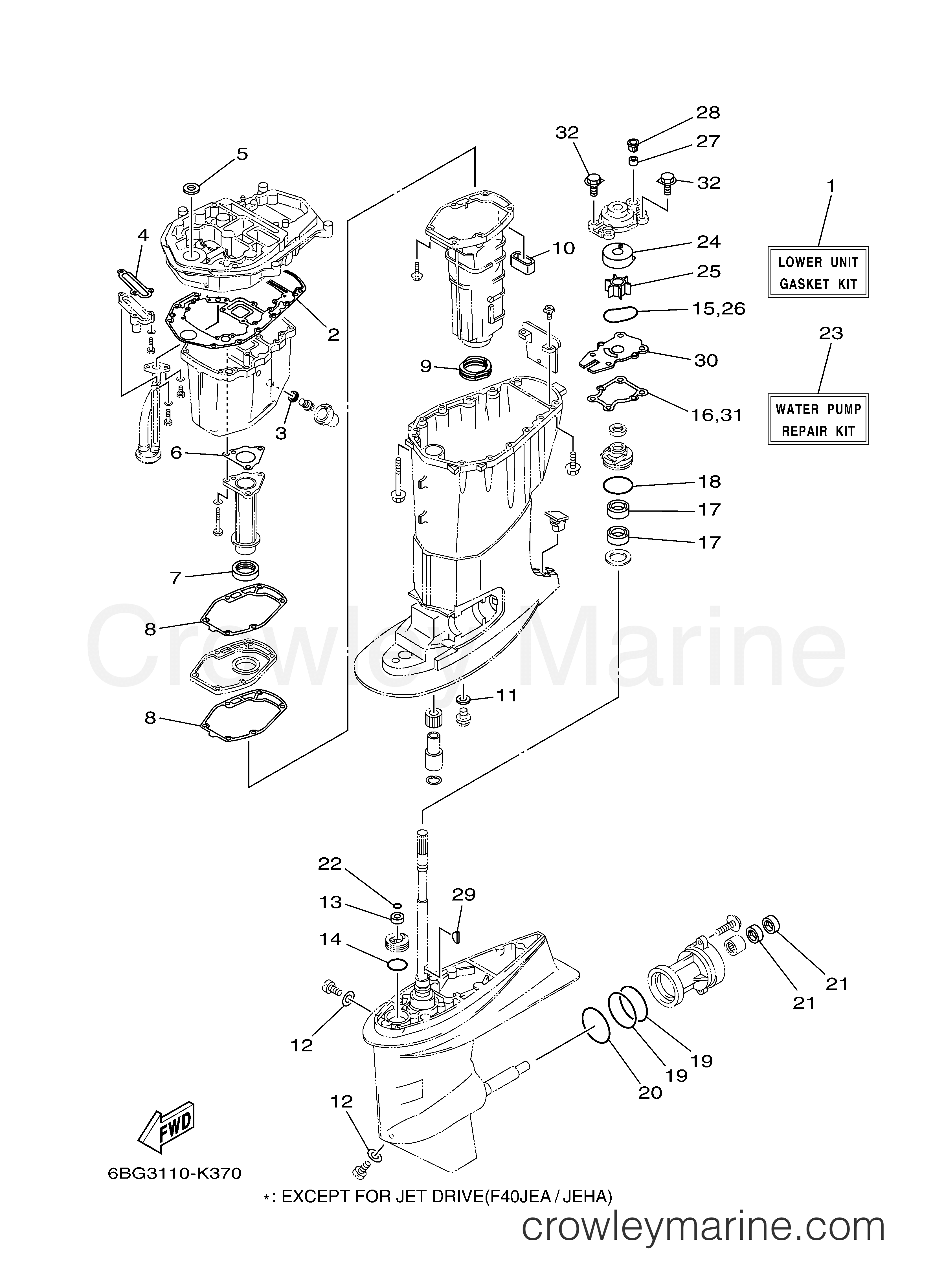 Yamaha Motors F40LA - REPAIR KIT 2