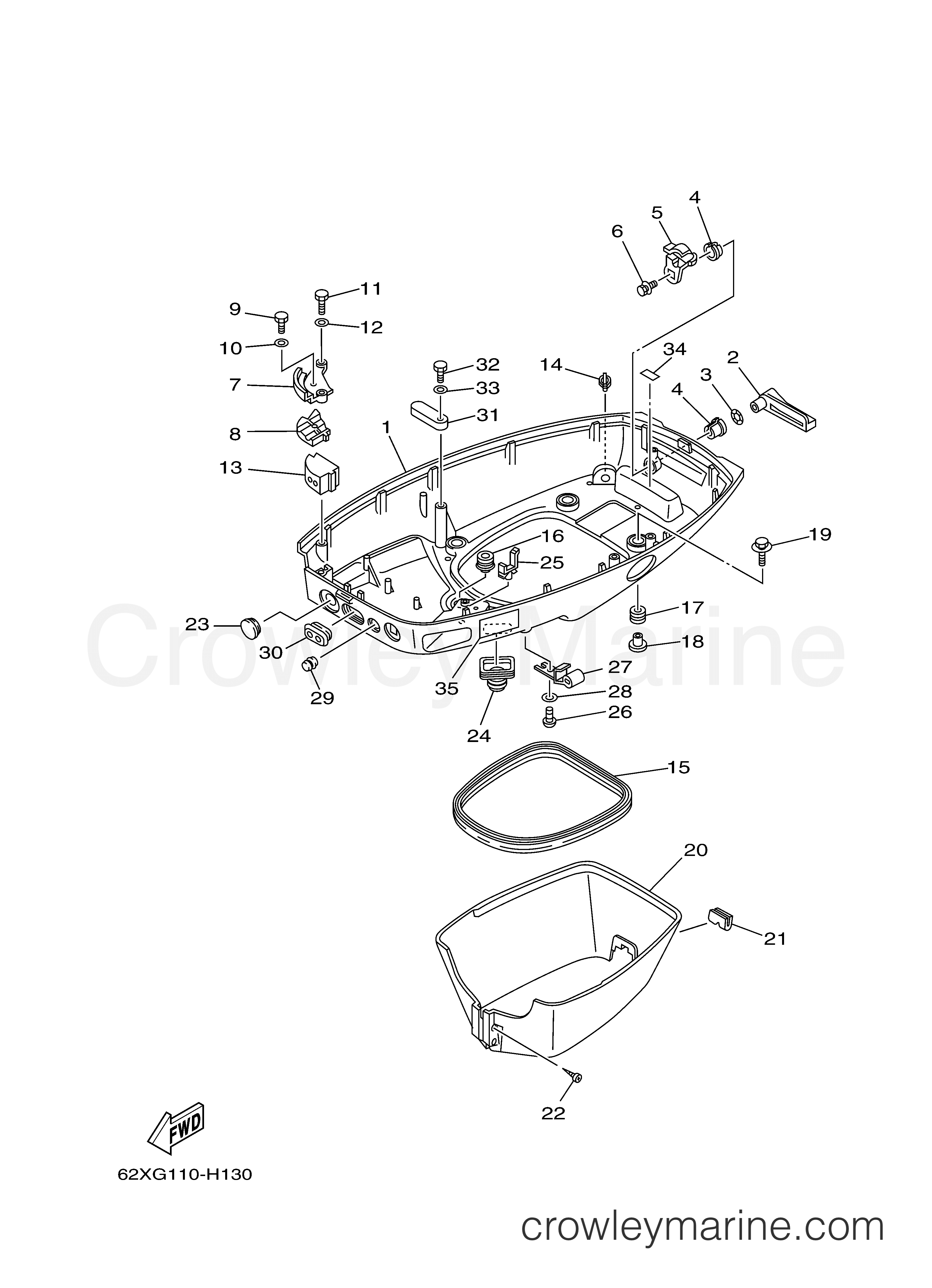 Yamaha Motors 50TLR - BOTTOM COWLING