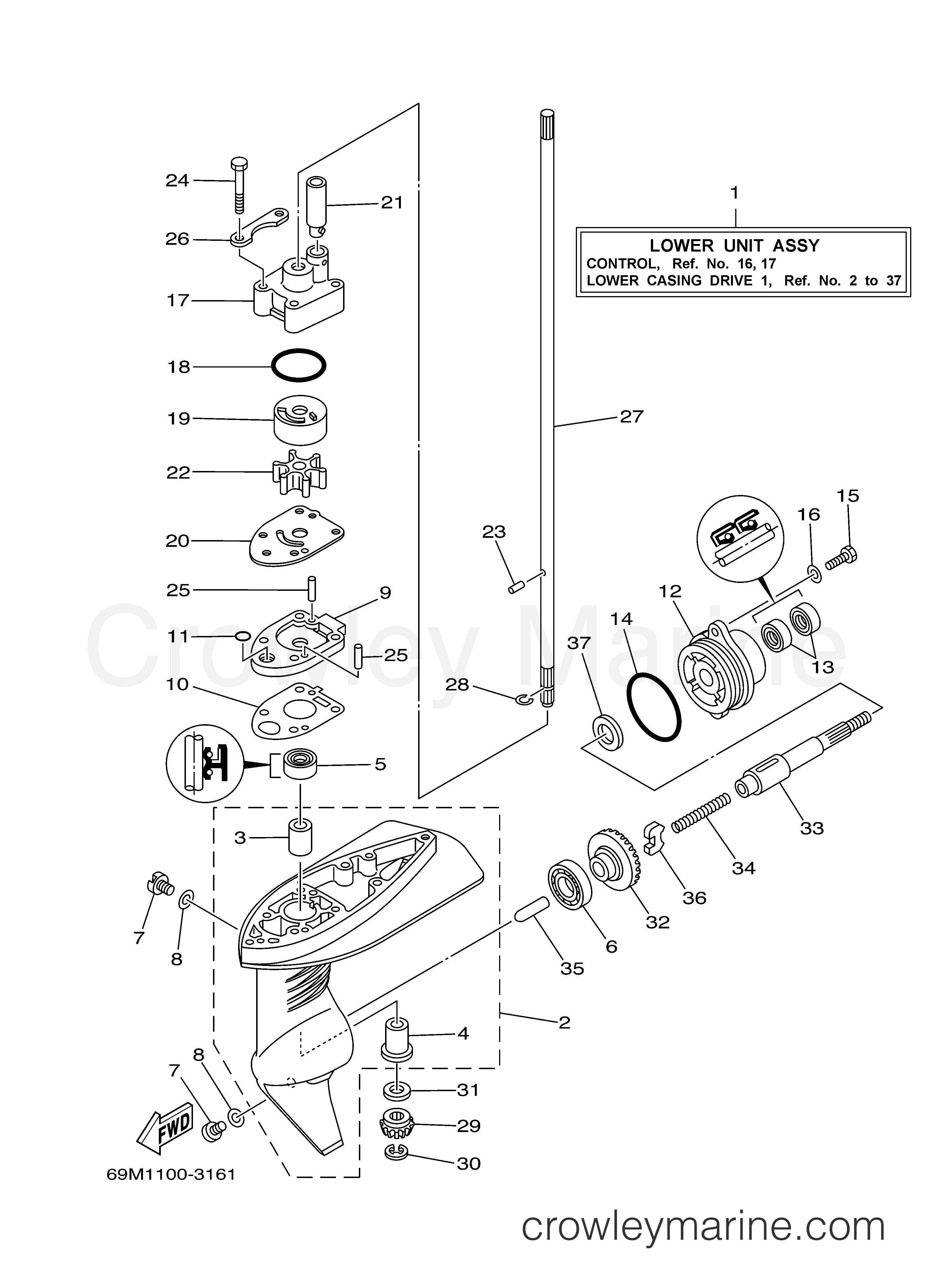 Yamaha Motors F2.5SMHA - LOWER CASING DRIVE 1