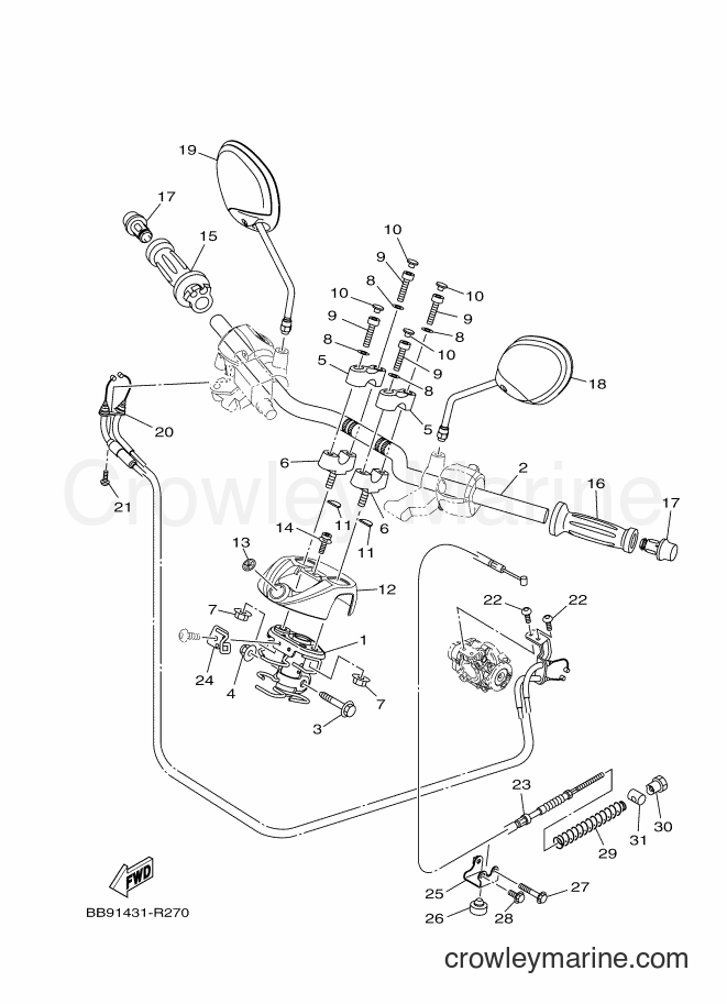 2017 Street Bike LNC125-I - LNC125-I (BS91) [010] - STEERING HANDLE & CABLE