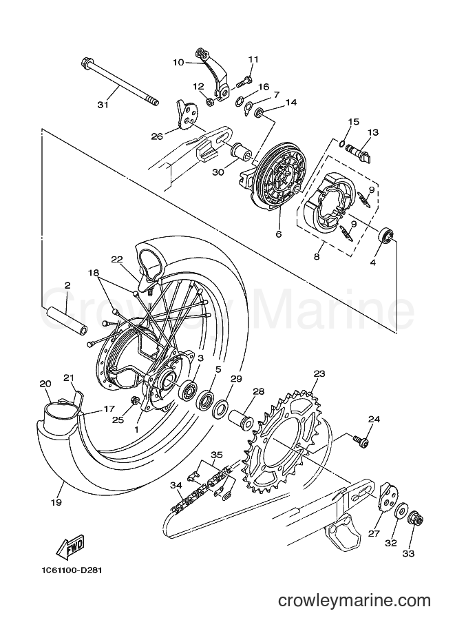 2007 Dirt Bike TT-R230 - TT-R230 (1C69) [010] - REAR WHEEL