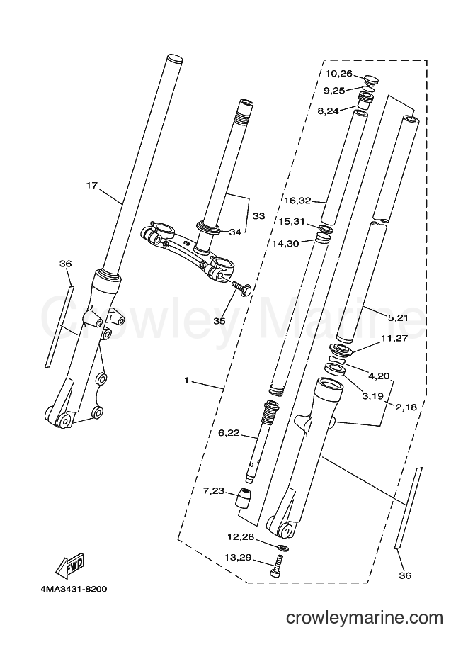 2000 Street Bike V120JR-S - V120JR-S (4MA5) [010] - FRONT FORK