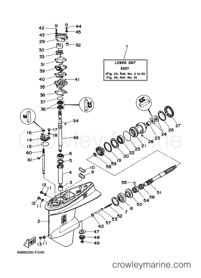 Yamaha Motors E55CMS (6A36) [030] - LOWER CASING & DRIVE 1