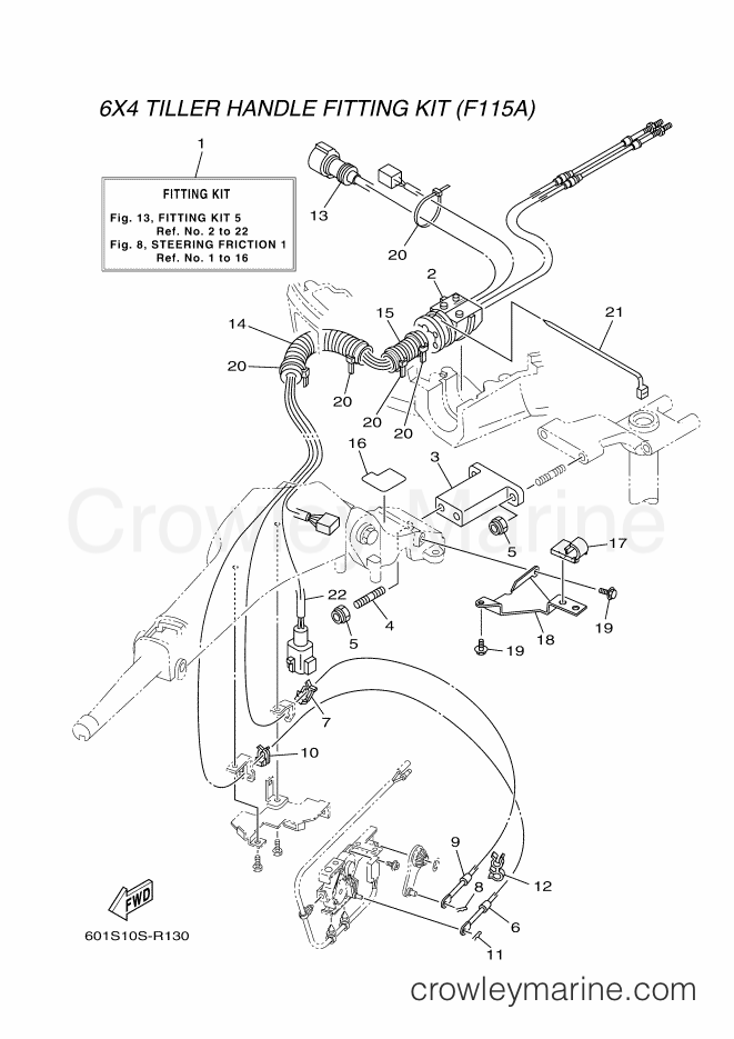Yamaha Motors RIGGING STEERING-201 (601S) [010] - FITTING KIT 5