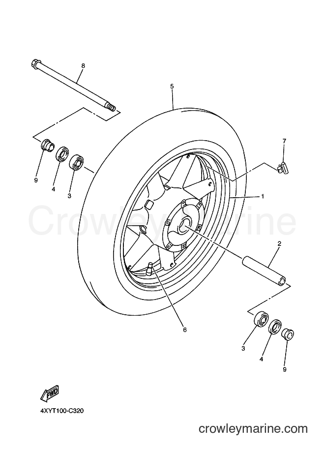 2005 Cruiser XVZ13CT - XVZ13CT (1D63) [010] - FRONT WHEEL