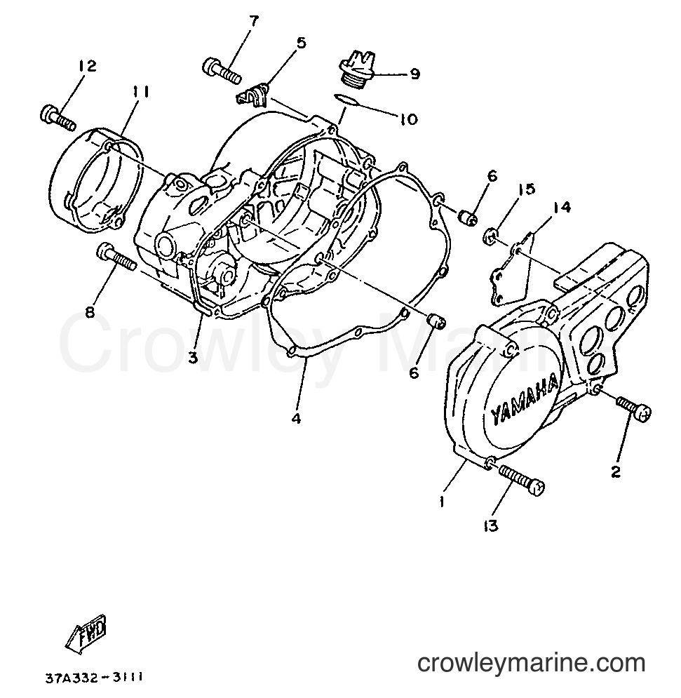 1987 Scooter DT80LC - DT80LC (2RA) [999] - CRANKCASE COVER 1