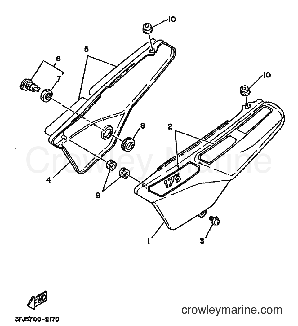 1992 Dirt Bike DT175 - DT175 (3FJ5) [010] - SIDE COVER